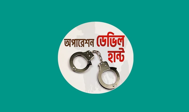 সারাদেশে ‘অপারেশন ডেভিল হান্ট’সহ পুলিশের বিভিন্ন অভিযানে মোট ১ হাজার ৩ শ’ ৮ জনকে গ্রেফতার